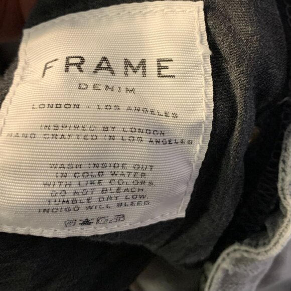 Frame Women's Le Crop Mini Boot Flared Jeans Size 26 Washed Black Slim Indie - Picture 7 of 9